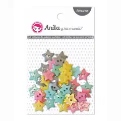 Material PACK 40 BOTONES SURT ESTRELLA PLASTICO GRAFOPLAS REF.37013199